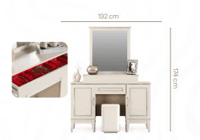 VERA Dresser with Mirror Gold (туалетный столик с зеркалом)
